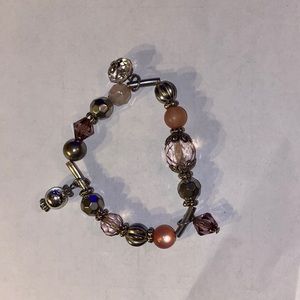 3 for $10 bracelet stretchy pink silver